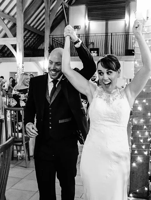 Walk to in a hundred wedding photo opportunities during your evening reception at Rivervale Barn