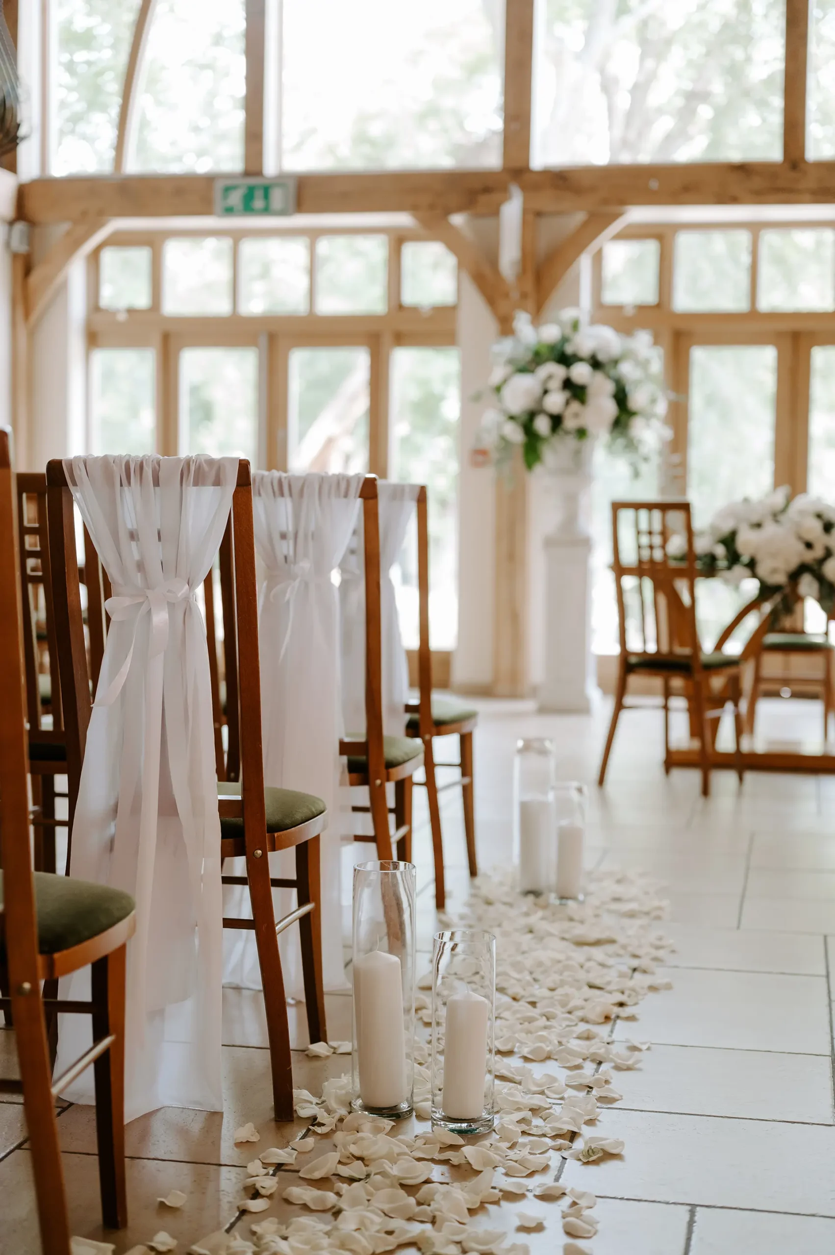 The Ceremony Barn setup for a wedding at Rivervale barn