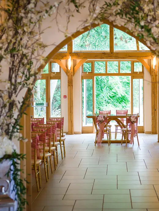 Decorated beautifully, the Ceremony Barn is the perfect location for some picture perfect wedding ceremony photos