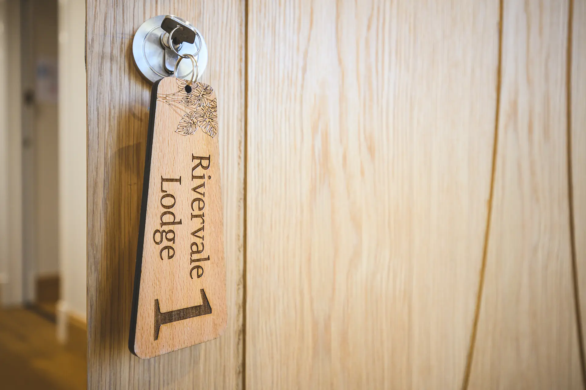 Key in the door at Rivervale Barn's accommodation block, Rivervale Lodge