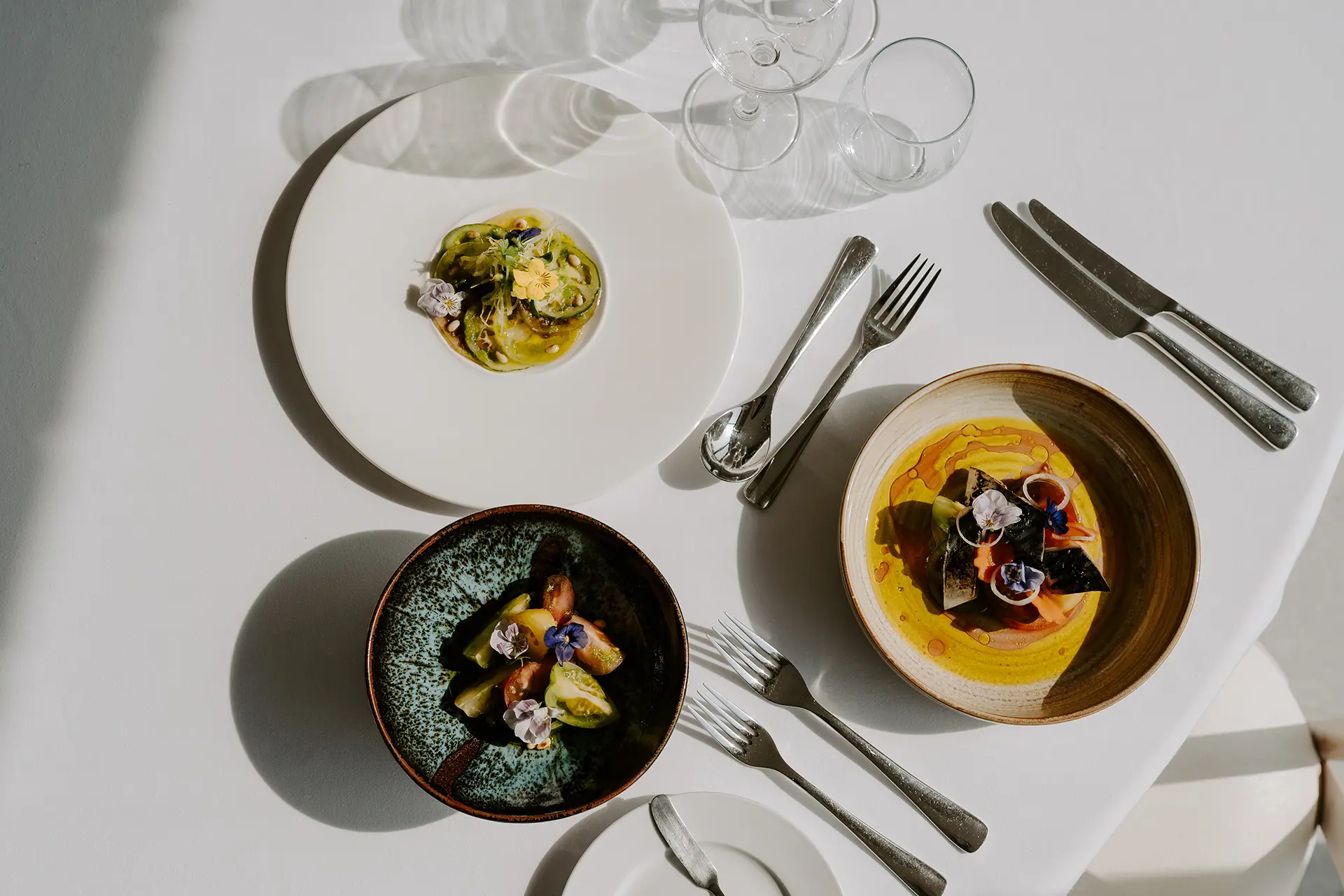Heritage tomato salads from Rivervale Barn's spring/summer wedding menu