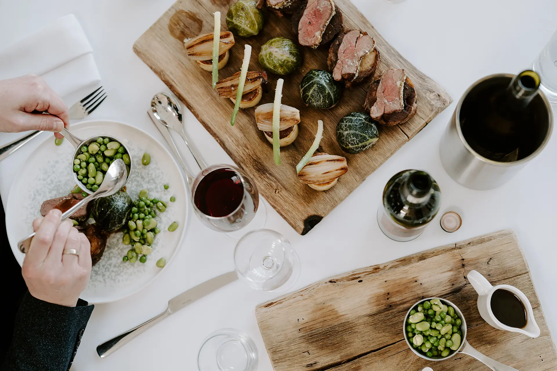 Beef wellington sharing board from Rivervale Barn's wedding menu