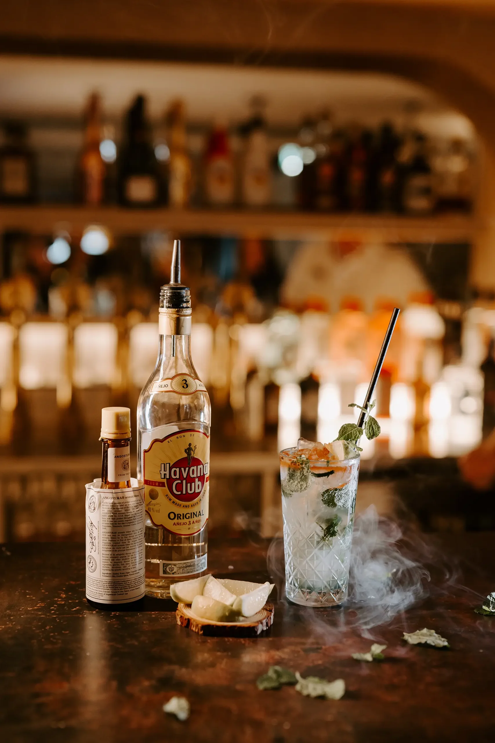 Mojito cocktail served at Rivervale Barn's bar