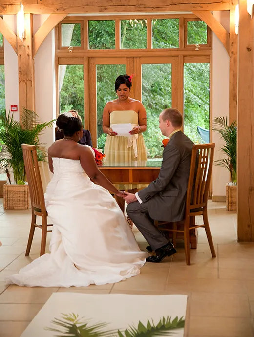 Tropical themed wedding at Rivervale Barn