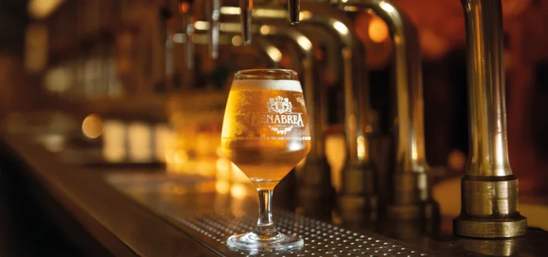 Freshly poured beer at Rivervale Barn's bar